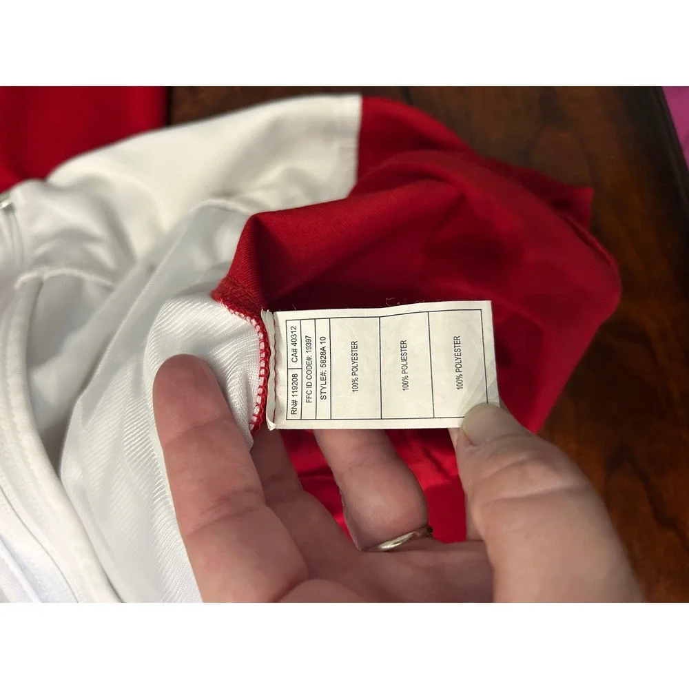 Adidas Men XL Morningside Mustangs Climalite Track Jacket Red White Full Zip